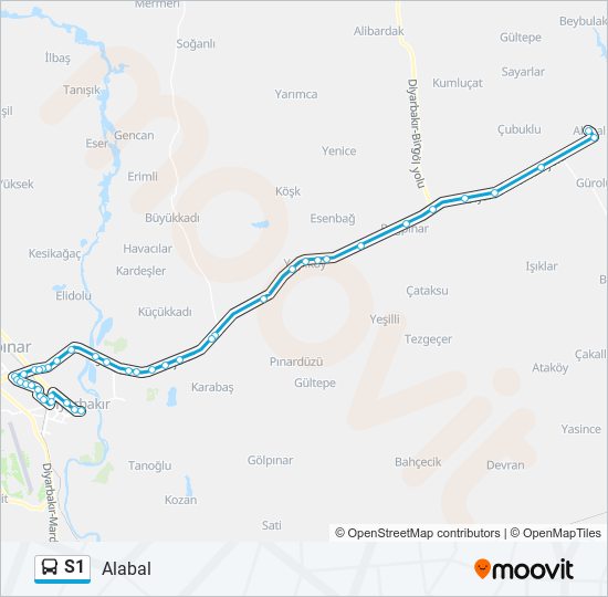 S1 bus Line Map