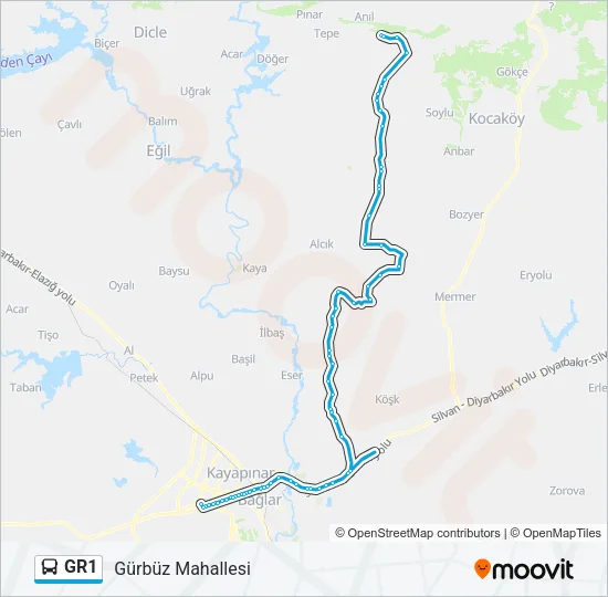GR1 Bus Line Map