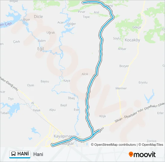 HANİ Bus Line Map