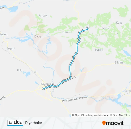 LİCE Bus Line Map