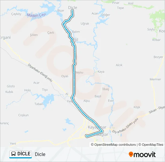 DİCLE Bus Line Map