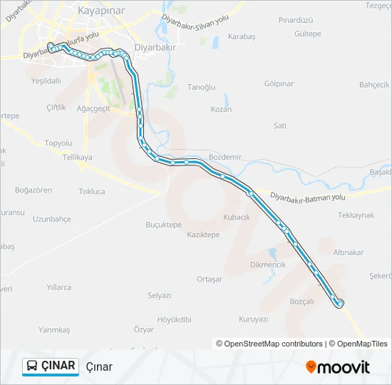 ÇINAR Bus Line Map