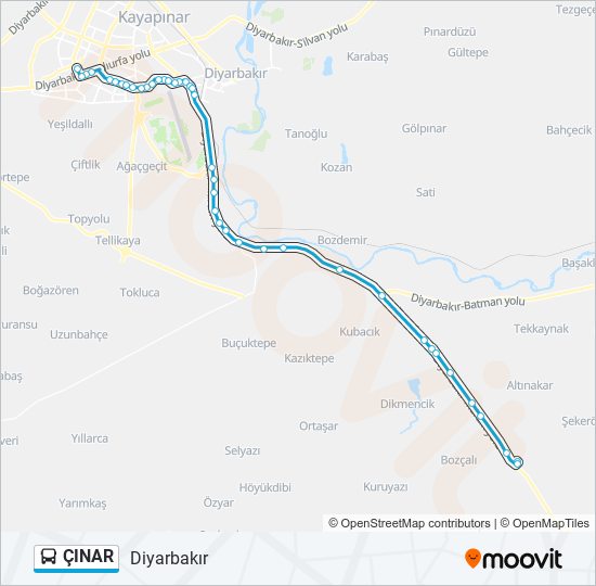 ÇINAR bus Line Map