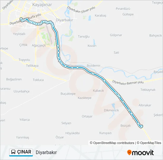 ÇINAR Bus Line Map