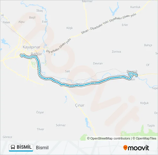 BİSMİL Bus Line Map