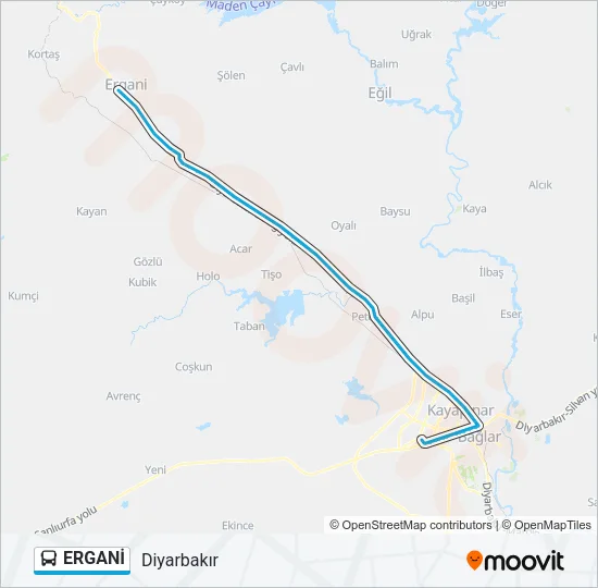 ERGANİ Bus Line Map