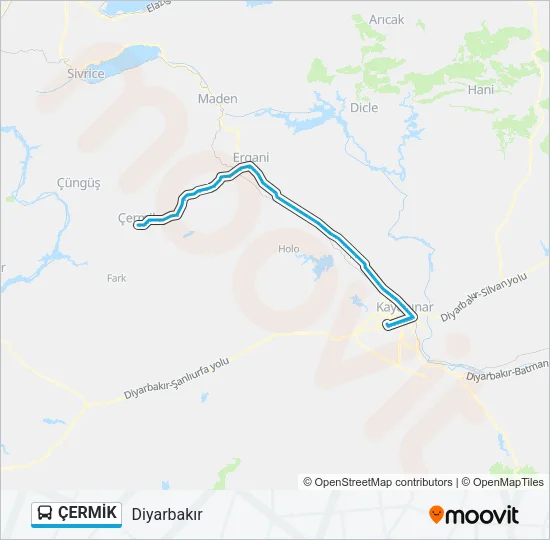 ÇERMİK Bus Line Map