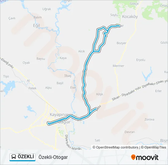 ÖZEKLİ Bus Line Map