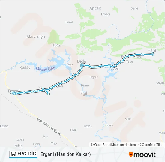 ERG-DİC Bus Line Map