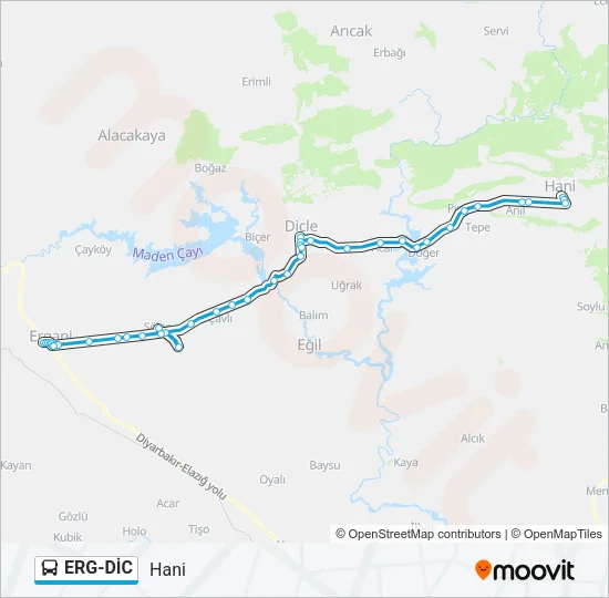 ERG-DİC Bus Line Map