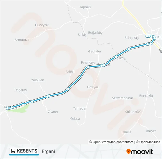 KESENTŞ Bus Line Map