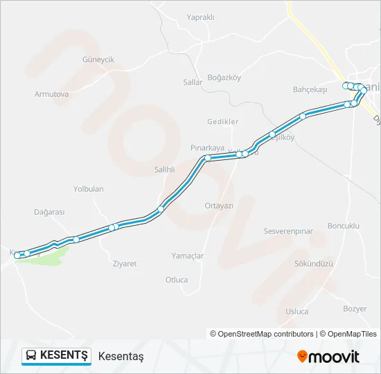 KESENTŞ Bus Line Map