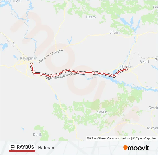 RAYBÜS Train Line Map