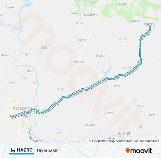 HAZRO Bus Line Map