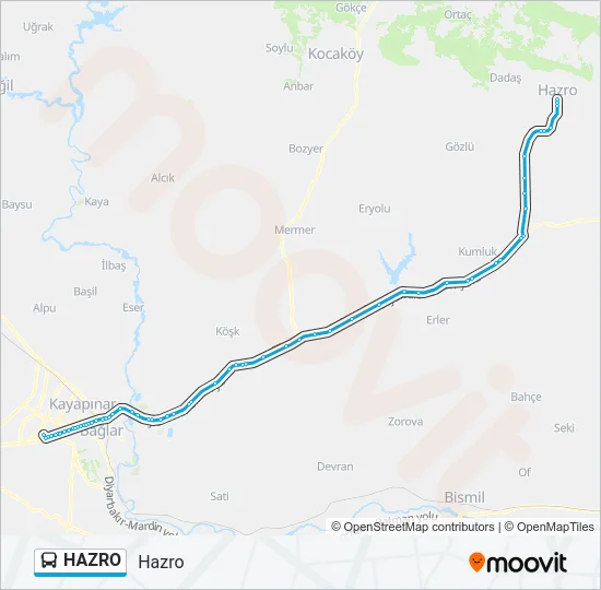 HAZRO Bus Line Map
