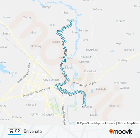 G2 Bus Line Map