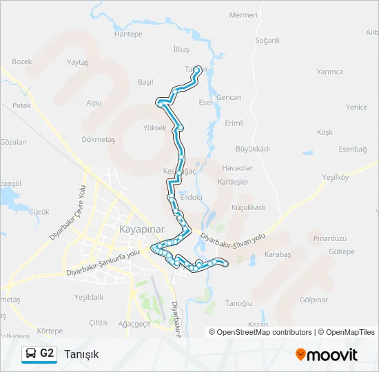 G2 Bus Line Map