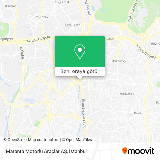 Maranta Motorlu Araçlar AŞ harita