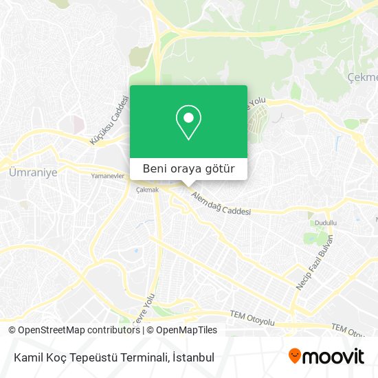 Kamil Koç Tepeüstü Terminali harita