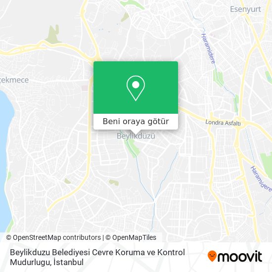 Beylikduzu Belediyesi Cevre Koruma ve Kontrol Mudurlugu harita