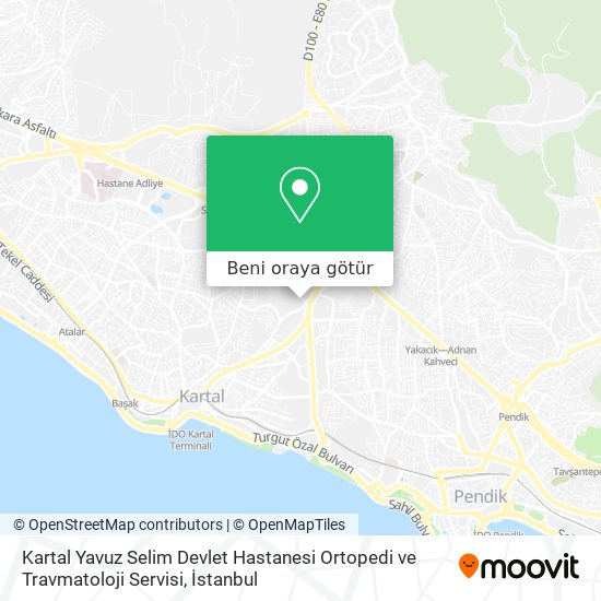 Kartal Yavuz Selim Devlet Hastanesi Ortopedi ve Travmatoloji Servisi harita