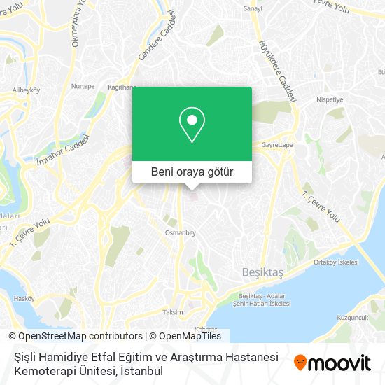 Şişli Hamidiye Etfal Eğitim ve Araştırma Hastanesi Kemoterapi Ünitesi harita