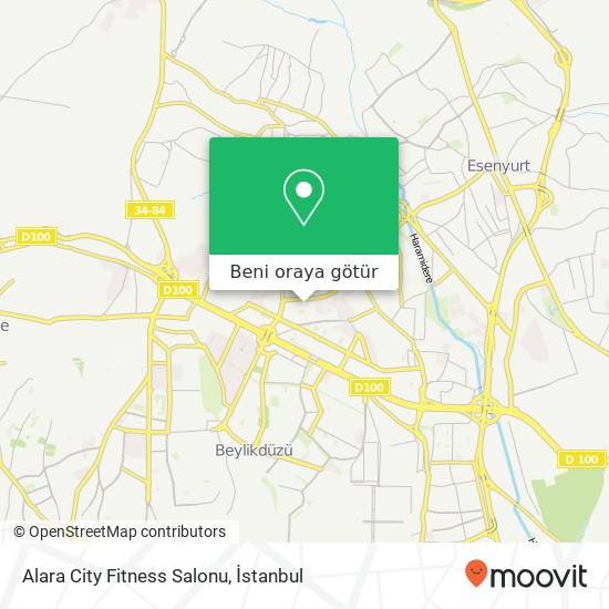Alara City Fitness Salonu harita