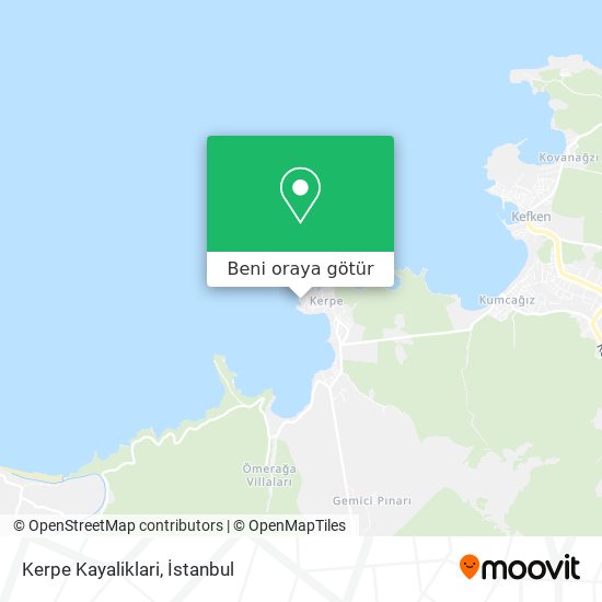 Kerpe Kayaliklari harita