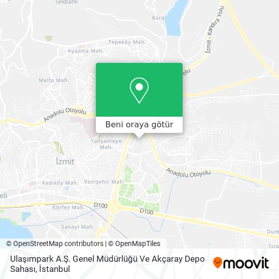 Ulaşımpark A.Ş. Genel Müdürlüğü Ve Akçaray Depo Sahası harita