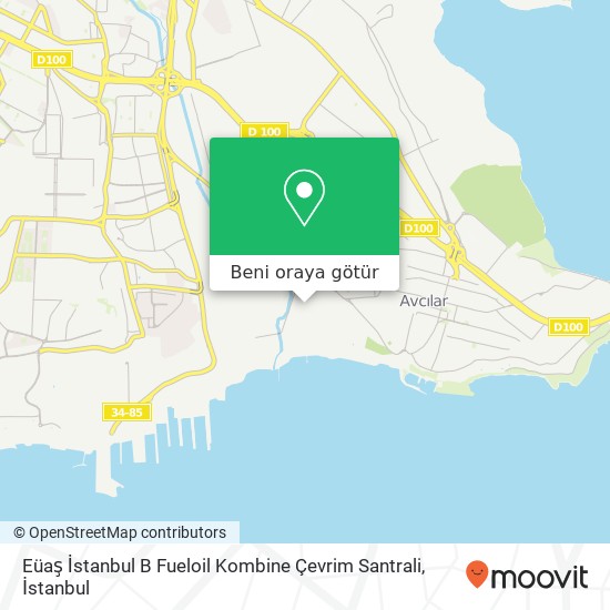 Eüaş İstanbul B Fueloil Kombine Çevrim Santrali harita