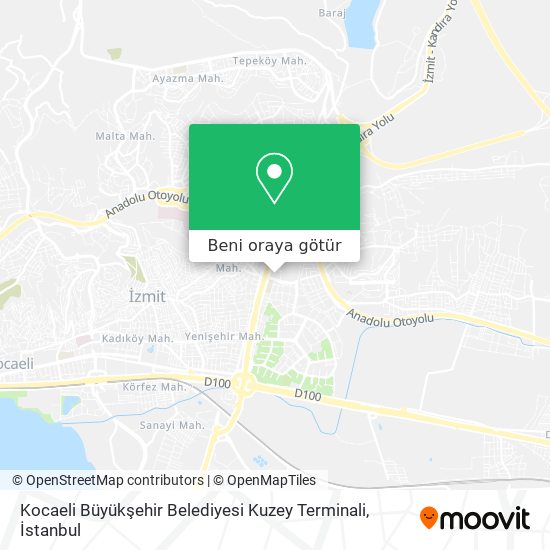 Kocaeli Büyükşehir Belediyesi Kuzey Terminali harita