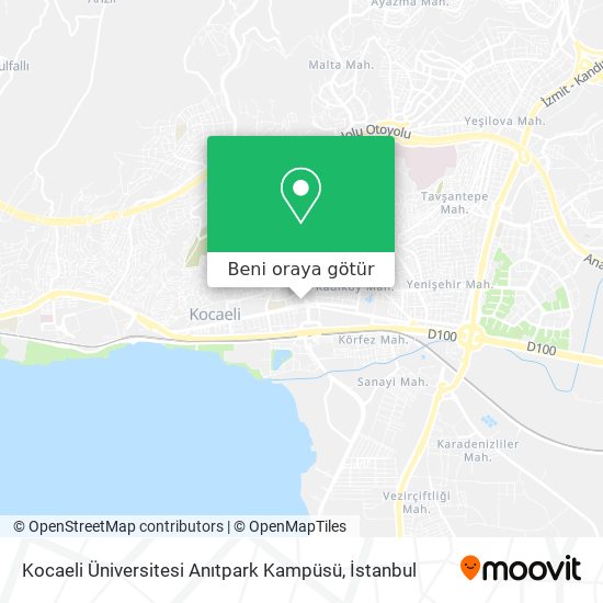 Kocaeli Üniversitesi Anıtpark Kampüsü harita