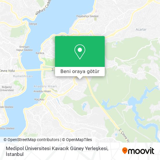 Medipol Üniversitesi Kavacık Güney Yerleşkesi harita