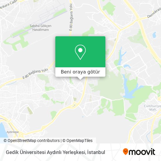 Gedik Üniversitesi Aydınlı Yerleşkesi harita
