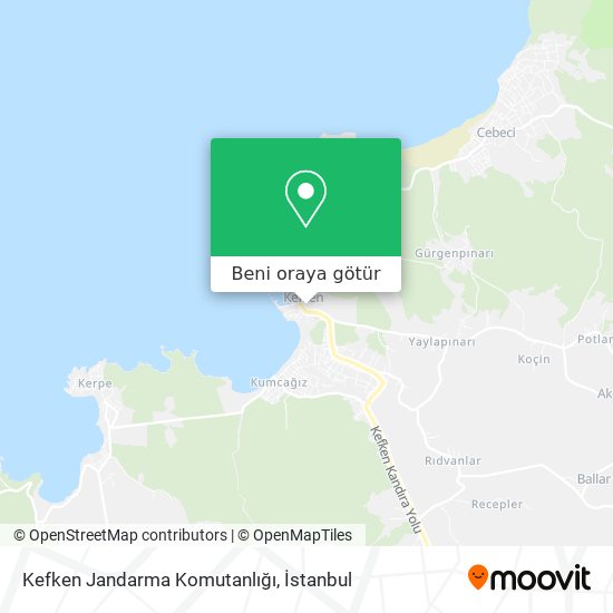 Kefken Jandarma Komutanlığı harita