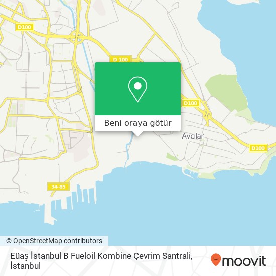 Eüaş İstanbul B Fueloil Kombine Çevrim Santrali harita