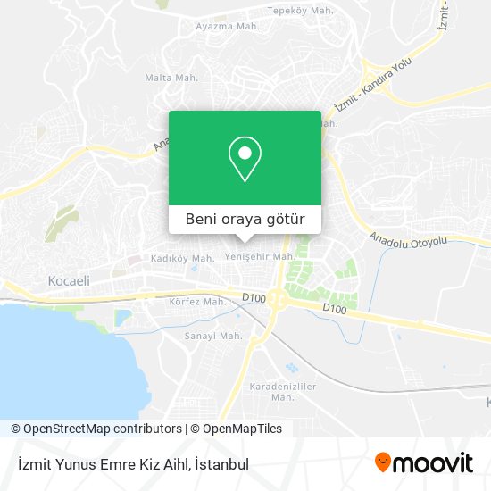 İzmit Yunus Emre Kiz Aihl harita