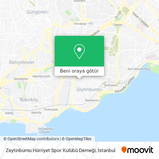 Zeytinburnu Hürriyet Spor Kulübü Derneği harita