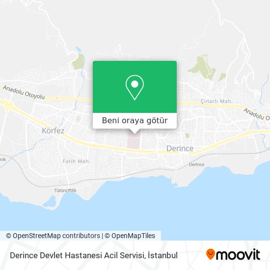 Derince Devlet Hastanesi Acil Servisi harita