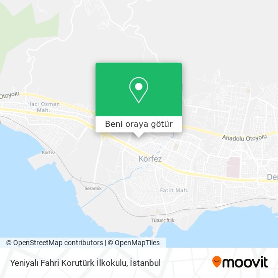 Yeniyalı Fahri Korutürk İlkokulu harita