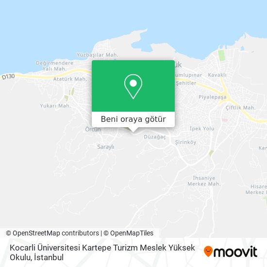 Kocarli Üniversitesi Kartepe Turizm Meslek Yüksek Okulu harita