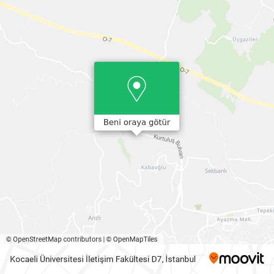 Kocaeli Üniversitesi İletişim Fakültesi D7 harita