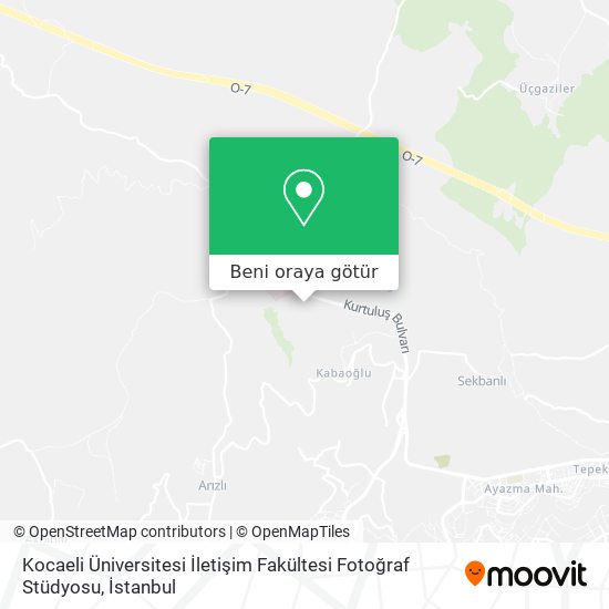Kocaeli Üniversitesi İletişim Fakültesi Fotoğraf Stüdyosu harita