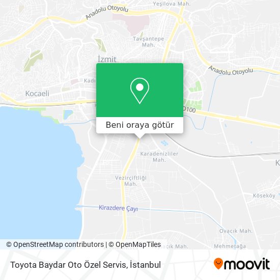 Toyota Baydar Oto Özel Servis harita