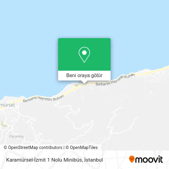 Karamürsel-İzmit 1 Nolu Minibüs harita
