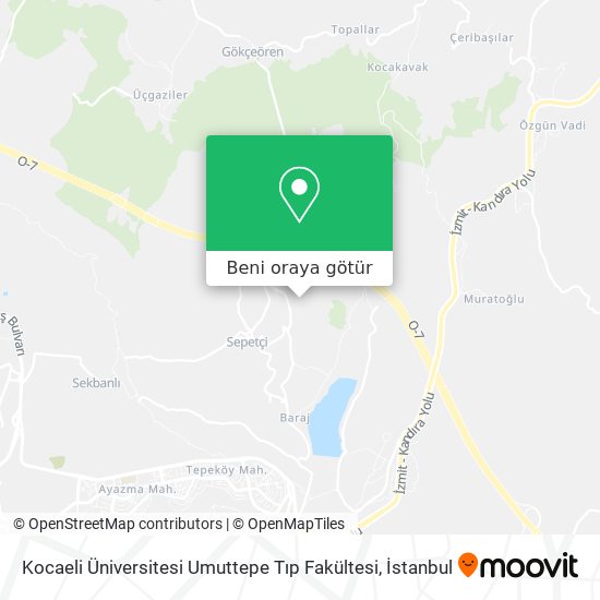 Kocaeli Üniversitesi Umuttepe Tıp Fakültesi harita