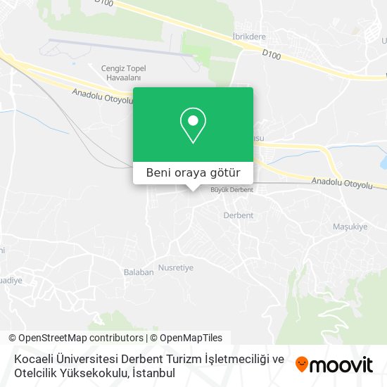 Kocaeli Üniversitesi Derbent Turizm İşletmeciliği ve Otelcilik Yüksekokulu harita