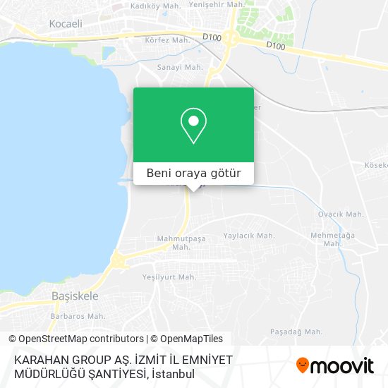 KARAHAN GROUP AŞ. İZMİT İL EMNİYET MÜDÜRLÜĞÜ ŞANTİYESİ harita