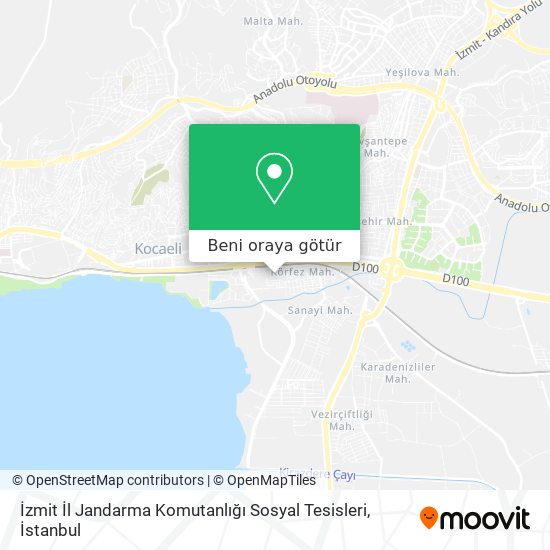 İzmit İl Jandarma Komutanlığı Sosyal  Tesisleri harita