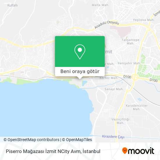 Piserro Mağazası İzmit NCity Avm harita